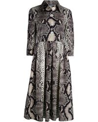 Prada Snakeskin-print Poplin Shirtdress - Multicolor