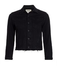 black raw hem denim jacket