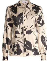 MILLY Tina Winter Floral Print Top - Multicolor