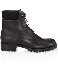 Christian Louboutin Trapman Leather Hiking Boots - Black