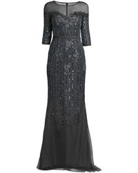 basix black label sweetheart cascade gown