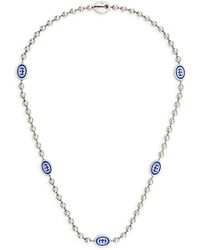Gucci GG Rope-engraved Sterling-silver Necklace in Metallic for Men