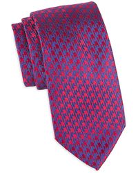 Charvet Houndstooth Silk Jacquard Tie - Purple