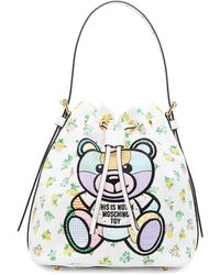 Moschino Teddy Bear Laminated Leather Belt Bag at FORZIERI