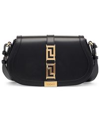 Versace Leather Greca Goddess Mini Bag in Black+Gold (White) | Lyst
