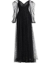 Black Monique Lhuillier Convertible Velvet Off-the-shoulder Maxi Dress in Black/White Womens Clothing Dresses Casual and summer maxi dresses 