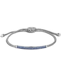 John Hardy Classic Chain Silver & Blue Sapphire Mini Chain Pull-through Bracelet - Metallic
