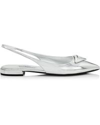 prada silver flats