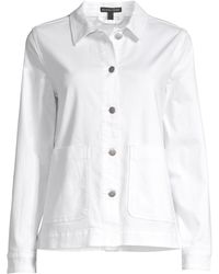 Eileen Fisher Organic Cotton Denim Jacket - White