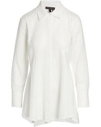 Donna Karan Pinstripe Iconic Seamed Tunic - White