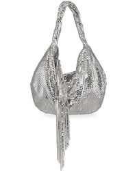 Whiting & Davis Marisol Twisted Brass Hobo Bag in White | Lyst