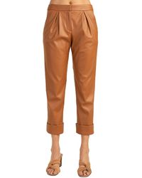 Trina Turk Gilded Faux Leather Pants - Brown