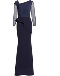 Chiara Boni Silveria Velvet Wrap Gown 