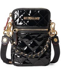 MZ Wallace Micro Crosby Quilted Crossbody Pouch - Black
