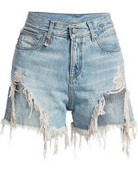 shredded sequin denim shorts