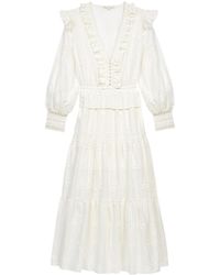 maje blue and white dress