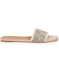 tory burch monogram espadrille slide