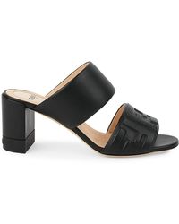 fendi leather mules with ff strap