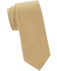 Ferragamo Mini Gancini Silk Tie - Yellow