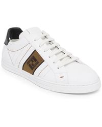 fendi embroidered colorblock sneakers