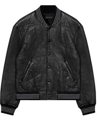 John Elliott Stadium Leather Jacket - Black