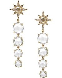 Anzie Aztec Celeste 14k Gold, White Topaz & Diamond Drop Earrings
