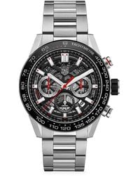 Tag Heuer Carrera 45mm Stainless Steel Tachymeter Chronograph Bracelet Watch - Gray
