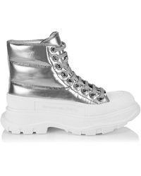 alexander mcqueen puffer tread slick ankle boots