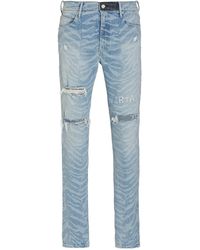 RTA Bryant Zebra Print Skinny Jeans - Blue