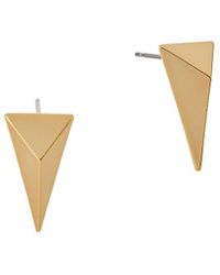 Alexis Bittar 14k Gold-plated Pyramid Stud Earrings - White