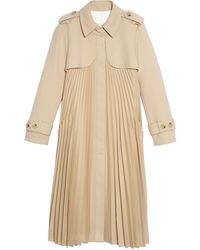 Sandro Vino Pleated Trench Coat - Natural