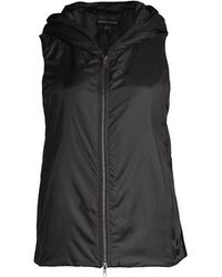 Eileen Fisher Hooded Padded Vest - Black