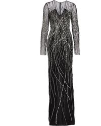 Pamella Roland Synthetic Sequin Gown With Crystal Degrade in Pink Slate ...