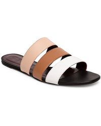 burberry color block leather slides