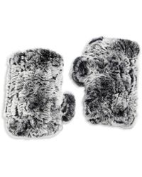 surell rabbit fur fingerless gloves