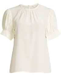 Rebecca Taylor Silk Short-sleeve Blouse - White