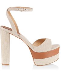 Sam Edelman Kristen Metallic Leather Platform Sandals | Lyst