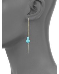 Ippolita - Nova 18k Yellow & Turquoise Drop Thread Earrings - Lyst