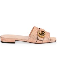 marmont metallic laminate leather slipper