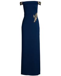 basix feather embellished gown