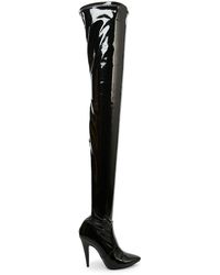Saint Laurent Aylah Vinyl Over-the-knee Boots in Black - Lyst