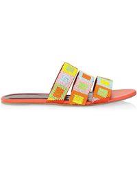 staud amelie leather slides