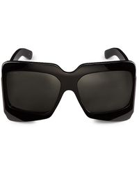 Gucci Fluo Narrow Acetate Rectangular Sunglasses in Gray