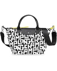 Longchamp Le Pliage Cuir Doudoune Xs Handbag With Strap in White