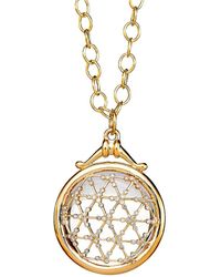 Syna Cosmic 18k , Diamond, & Rock Crystal Illusion Pendant Necklace - Metallic