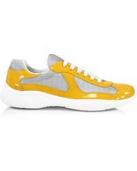 new america's cup patent leather and technical fabric sneakers