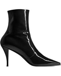 Saint Laurent Beau Zipped Boots In Patent Leather in White for Men 
