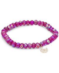 Sydney Evan Starburst Horseshoe Moonstone Bracelet - Purple