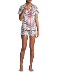 Roberta Roller Rabbit Holly Jolly Hathi 2-piece Pajama Set - White