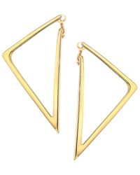 Roberto Coin - 18k Yellow Gold Triangular Hoop Earrings - Lyst